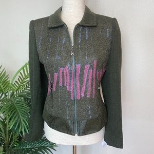 Stylish Green and Pink Women's Blazer